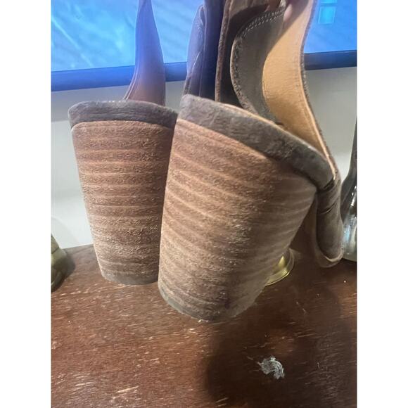 Lucky Brand Womens Jubai Peep Ankle Leather Heels Boots open toe shoes sz 7 Boho - Picture 5 of 7